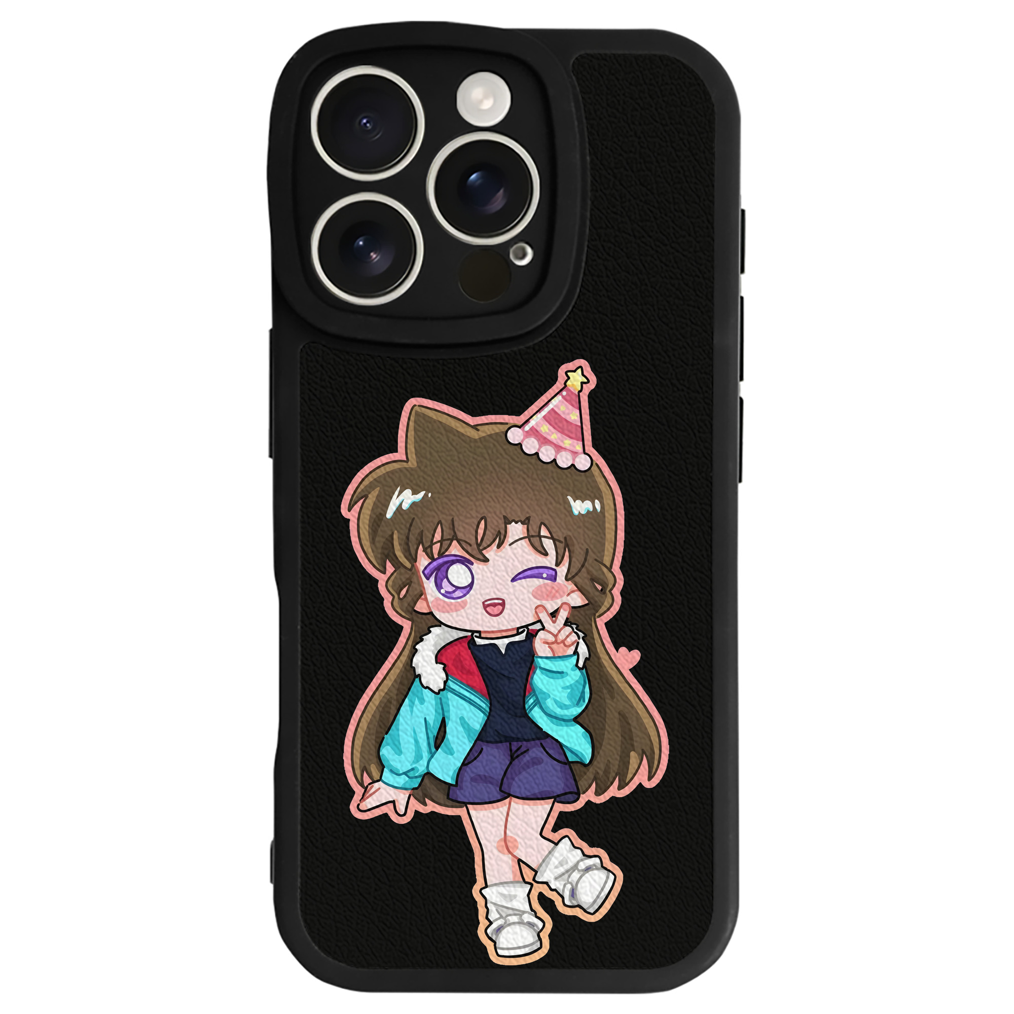 （画像用） 名探偵コナン 毛利 蘭 もうり らん、モーリ ラン Detective Conan Rachel Moore 【iPhone 16シリーズ対応】シリコンスマホケース（レザー調） 材質：シリコン